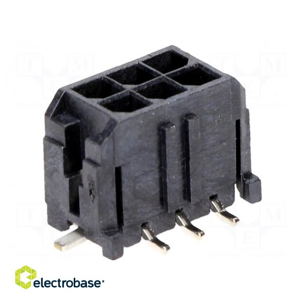 Socket | wire-board | male | Micro-Fit 3.0 | 3mm | PIN: 6 | Glow-Wire | SMT image 1