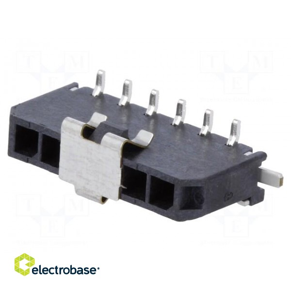 Socket | wire-board | male | Micro-Fit 3.0 | 3mm | PIN: 6 | SMT | 5A | tinned image 1
