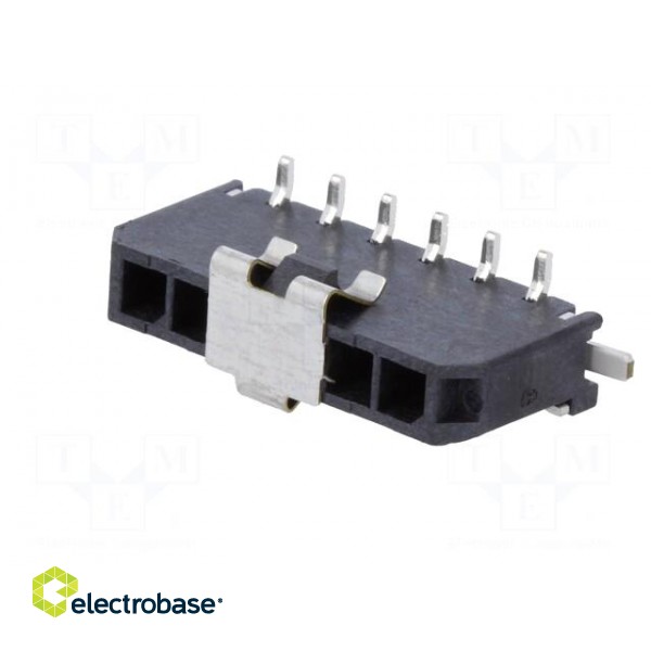 Socket | wire-board | male | Micro-Fit 3.0 | 3mm | PIN: 6 | SMT | 5A | tinned image 2