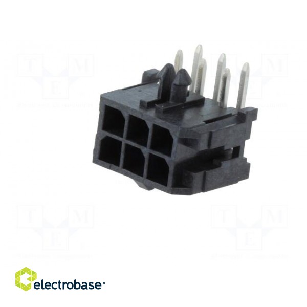 Socket | wire-board | male | Micro-Fit 3.0 | 3mm | PIN: 6 | THT | 5A | 600V image 2