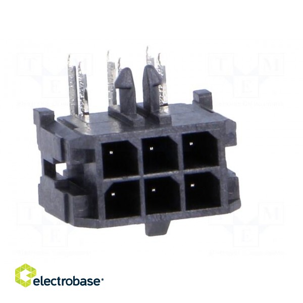 Socket | wire-board | male | Micro-Fit 3.0 | 3mm | PIN: 6 | THT | 5A | tinned image 9