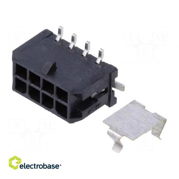 Socket | wire-board | male | Micro-Fit 3.0 | 3mm | PIN: 8 | Glow-Wire | SMT image 1