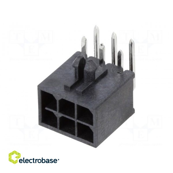 Socket | wire-board | male | Micro-Fit+ | 3mm | PIN: 6 | with contacts image 1