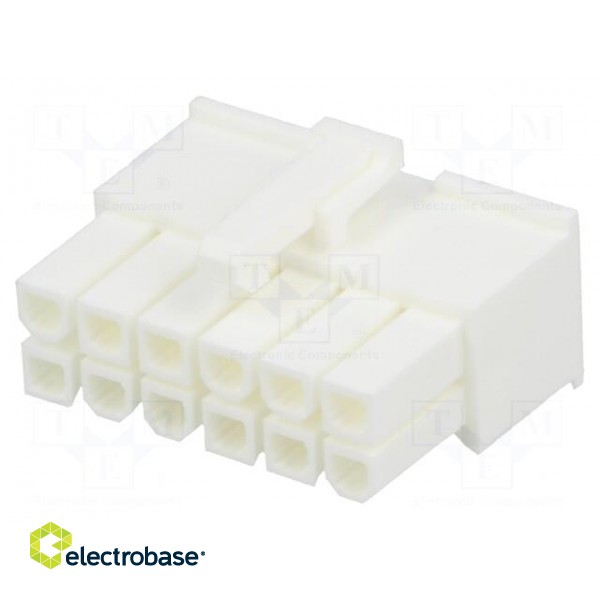 Plug | wire-wire/PCB | female | Minitek® Pwr 4.2 | 4.2mm | PIN: 12 | FCI image 1