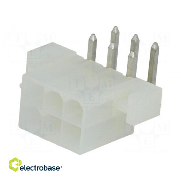 Socket | wire-board | male | Mini-Fit Jr | 4.2mm | PIN: 6 | THT | holders paveikslėlis 1