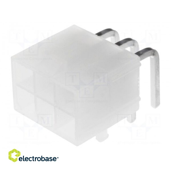 Socket | wire-board | male | Mini-Fit Jr | 4.2mm | PIN: 6 | THT | PCB snap image 1