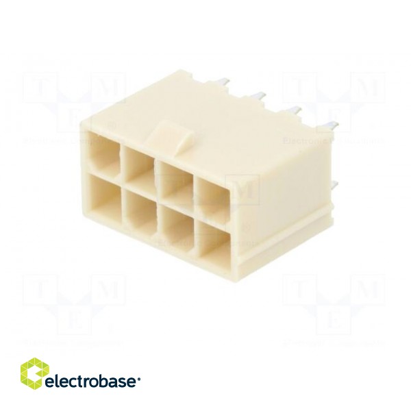 Socket | wire-board | male | Mini-Fit Jr | 4.2mm | PIN: 8 | THT | PCB snap image 2