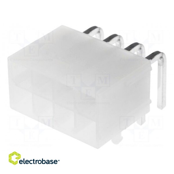 Socket | wire-board | male | Mini-Fit Jr | 4.2mm | PIN: 8 | THT | PCB snap image 1