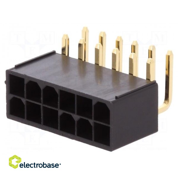Socket | wire-wire/PCB | male | Minitek Pwr4.2 | 4.2mm | PIN: 12 | THT image 1