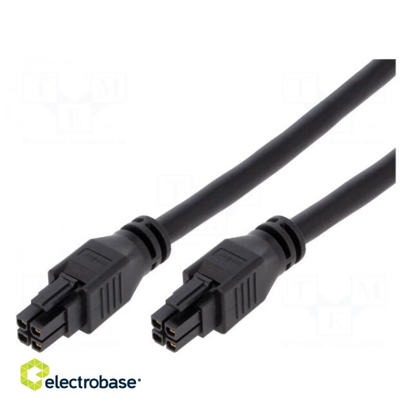 Cable | Mega-Fit | female | PIN: 4 | Len: 0.5m | 15A | Insulation: PVC | 300V