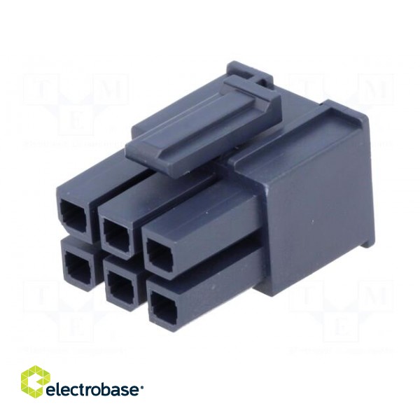 Plug | wire-wire/PCB | female | Mega-Fit | 5.7mm | PIN: 6 | UL94V-2 | 23A фото 2