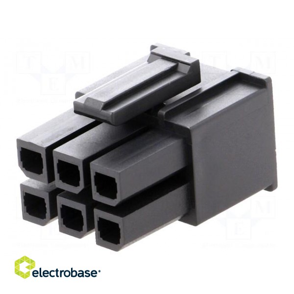 Plug | wire-wire/PCB | female | Mega-Fit | 5.7mm | PIN: 6 | UL94V-0 | 23A image 1