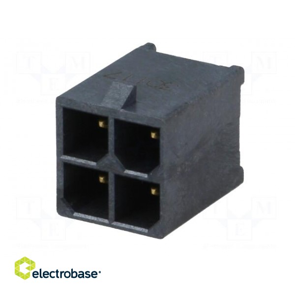 Socket | wire-board | male | Mega-Fit | 5.7mm | PIN: 4 | UL94V-0 | 23A | THT image 2
