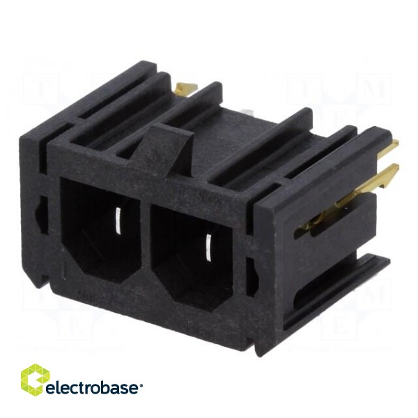 Connector: wire-board | SABRE | socket | male | PIN: 2 | tinned | 18A | THT paveikslėlis 1