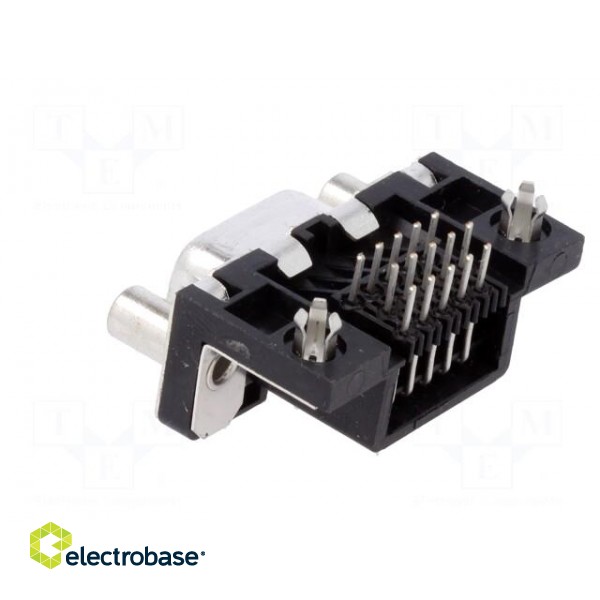 D-Sub HD | PIN: 15 | socket | female | on PCBs,PCB snap | angled 90° image 4