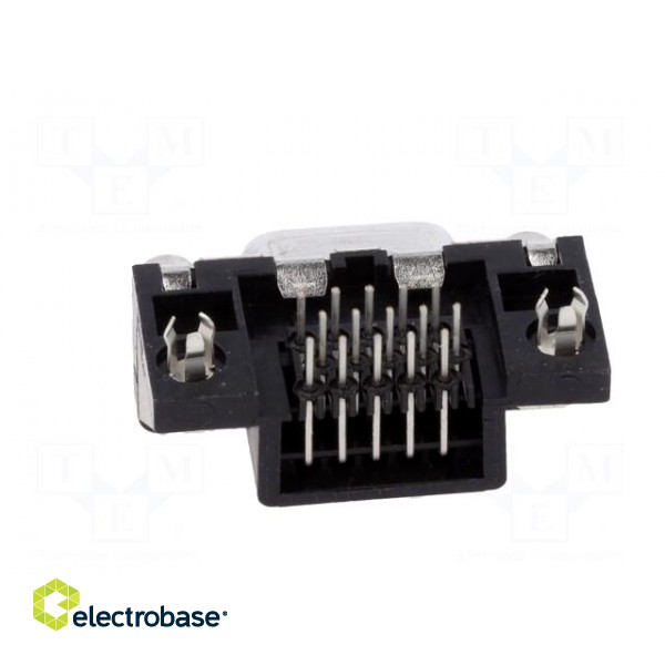 D-Sub HD | PIN: 15 | socket | female | on PCBs,PCB snap | angled 90° image 5