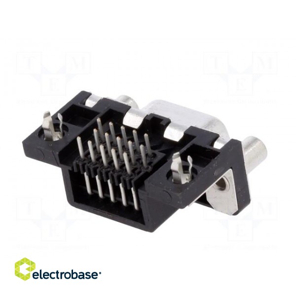 D-Sub HD | PIN: 15 | socket | female | on PCBs,PCB snap | angled 90° image 6