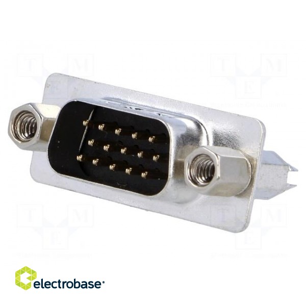 D-Sub HD | PIN: 15 | socket | male | on PCBs,PCB snap | straight | THT image 1