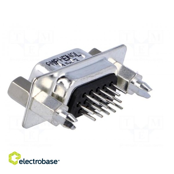 D-Sub HD | PIN: 15 | socket | male | on PCBs,PCB snap | straight | THT image 4