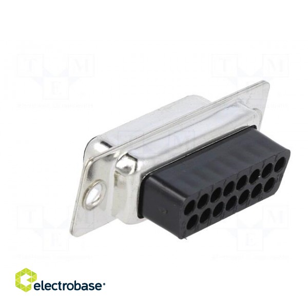 D-Sub | PIN: 15 | plug | female | for cable | crimped | Type: w/o contacts image 4