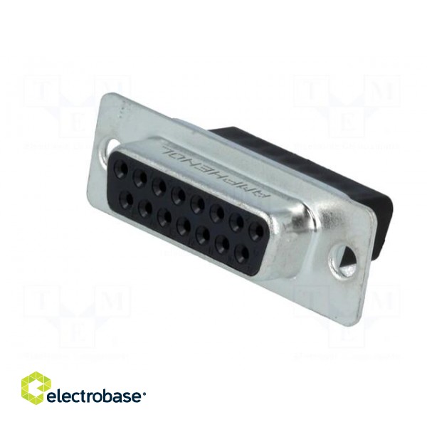 D-Sub | PIN: 15 | plug | female | for cable | crimped | Type: w/o contacts image 2