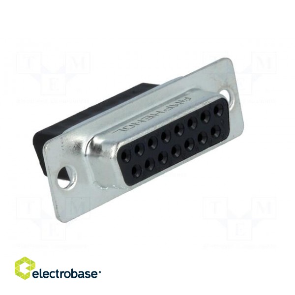D-Sub | PIN: 15 | plug | female | for cable | crimped | Type: w/o contacts image 8