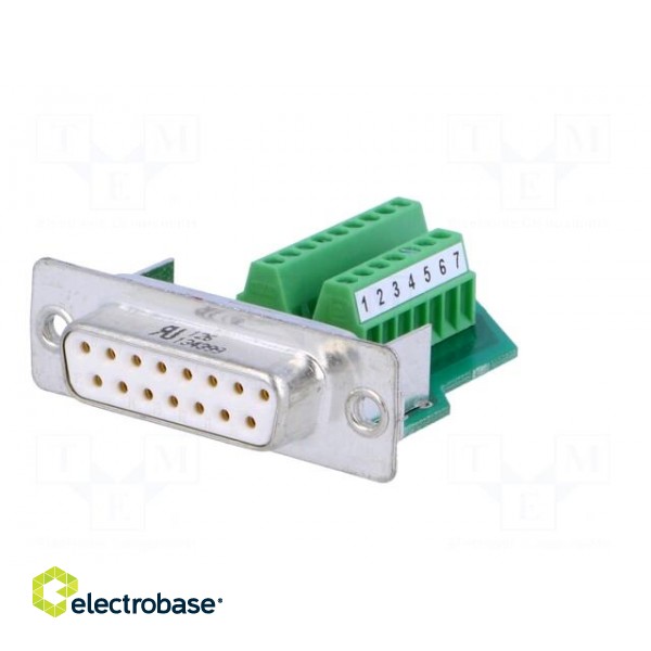 D-Sub | PIN: 15 | plug | female | for cable | screw terminal | 5A | 60V image 2