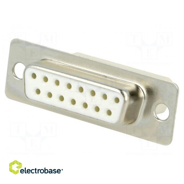 D-Sub | PIN: 15 | plug | female | for cable | Type: w/o contacts | 3A | 250V paveikslėlis 1