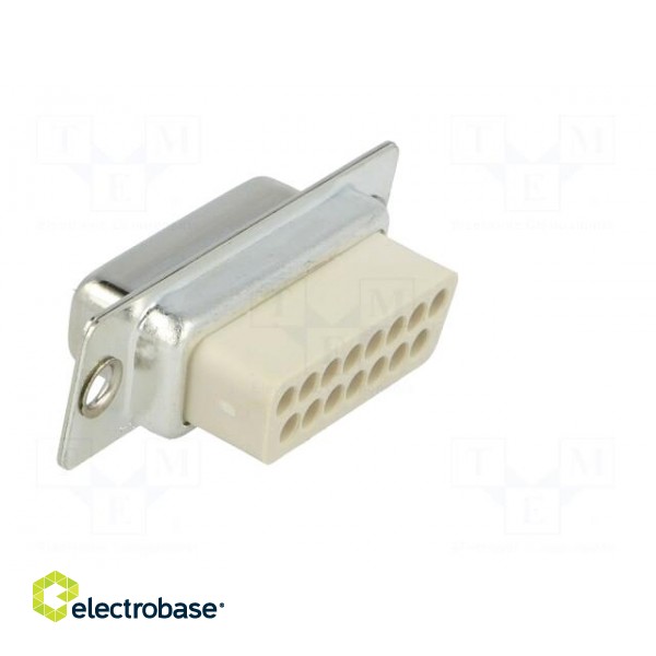 D-Sub | PIN: 15 | plug | female | for cable | Type: w/o contacts | 3A | 250V paveikslėlis 4