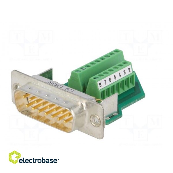 D-Sub | PIN: 15 | plug | male | for cable | screw terminal | 5A | 60V фото 2