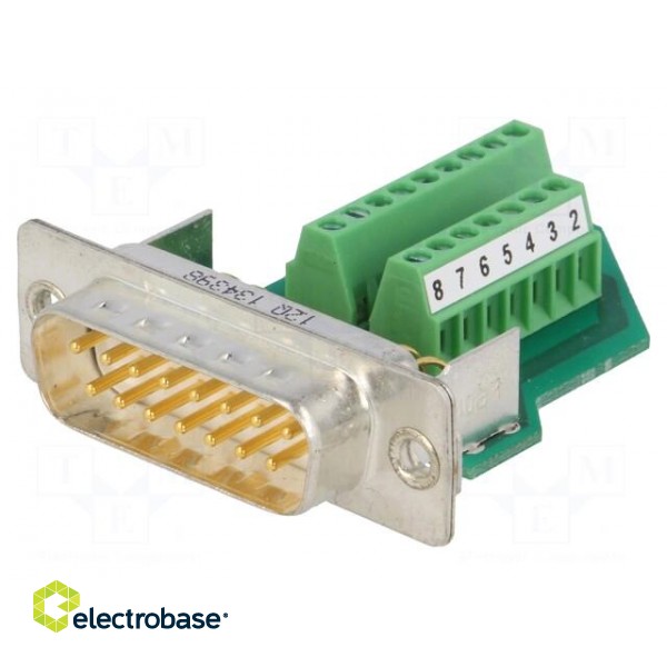 D-Sub | PIN: 15 | plug | male | for cable | screw terminal | 5A | 60V image 1