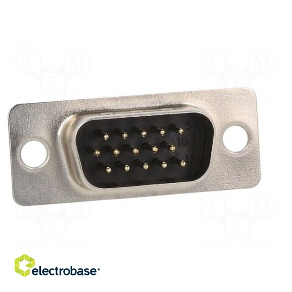D-Sub | PIN: 15 | plug | male | for panel mounting | straight | soldering image 9