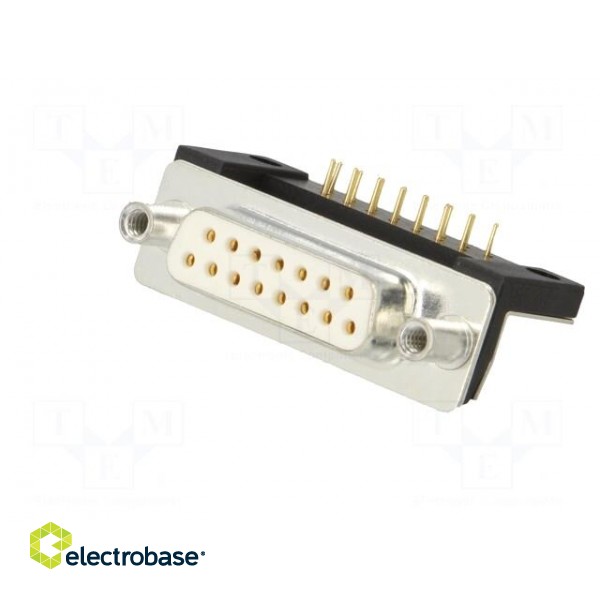 D-Sub | PIN: 15 | socket | female | for panel mounting,on PCBs | THT image 2