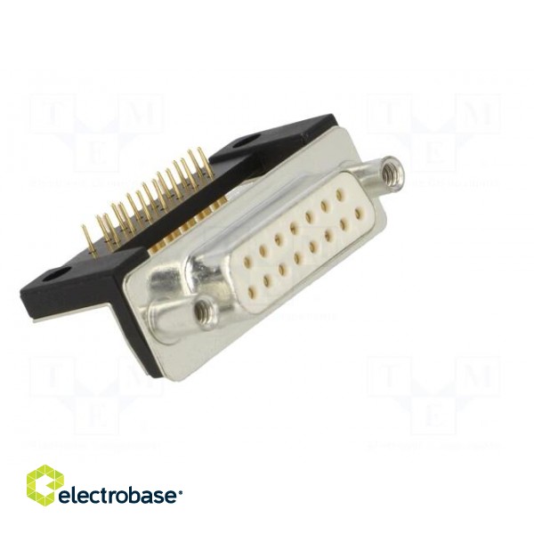 D-Sub | PIN: 15 | socket | female | for panel mounting,on PCBs | THT image 8