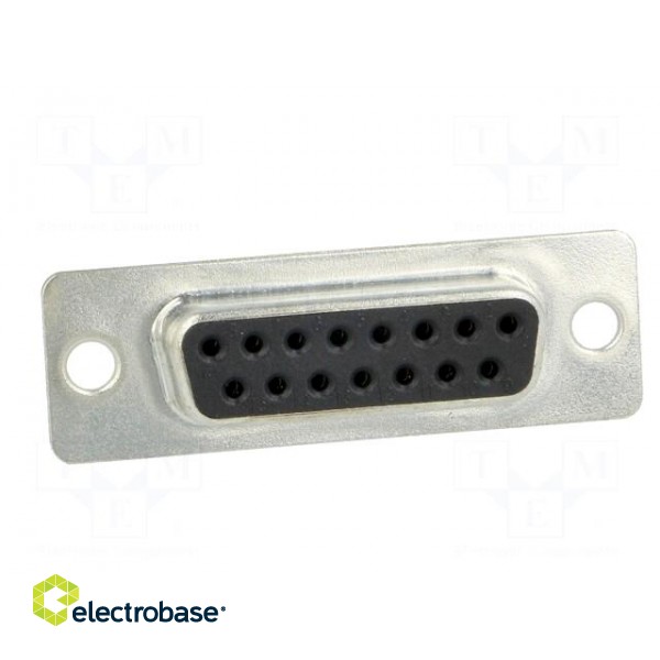 D-Sub | PIN: 15 | socket | female | on PCBs | straight | THT | UNC4-40 | 3A image 9