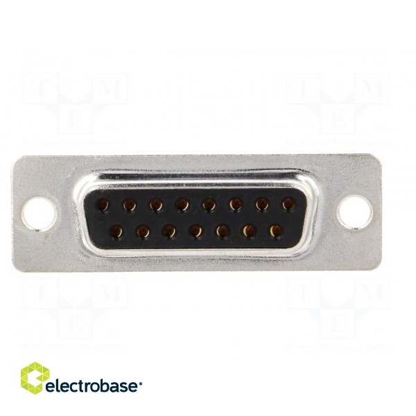 D-Sub | PIN: 15 | socket | female | on PCBs | straight | THT | UNC4-40 | 5A paveikslėlis 9