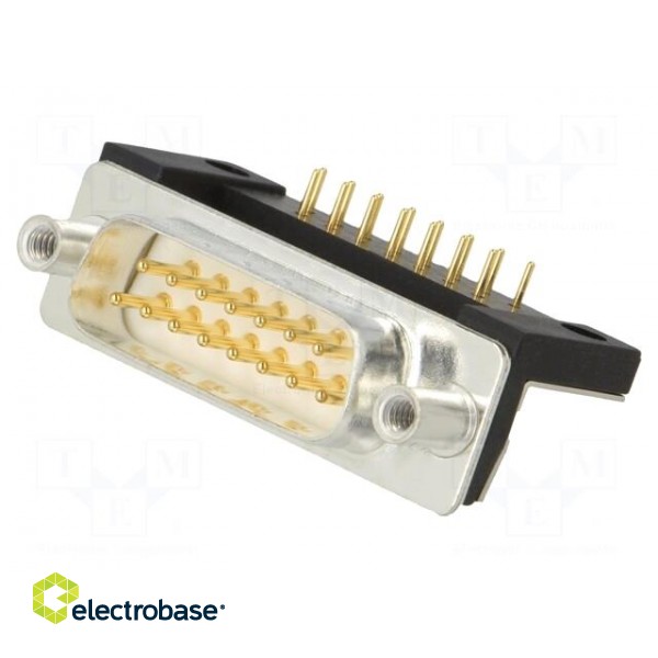 D-Sub | PIN: 15 | socket | male | for panel mounting,on PCBs | THT image 1