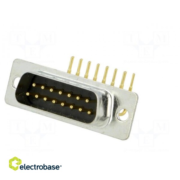 D-Sub | PIN: 15 | socket | male | on PCBs | angled 90° | THT | UNC4-40 | 5A image 2
