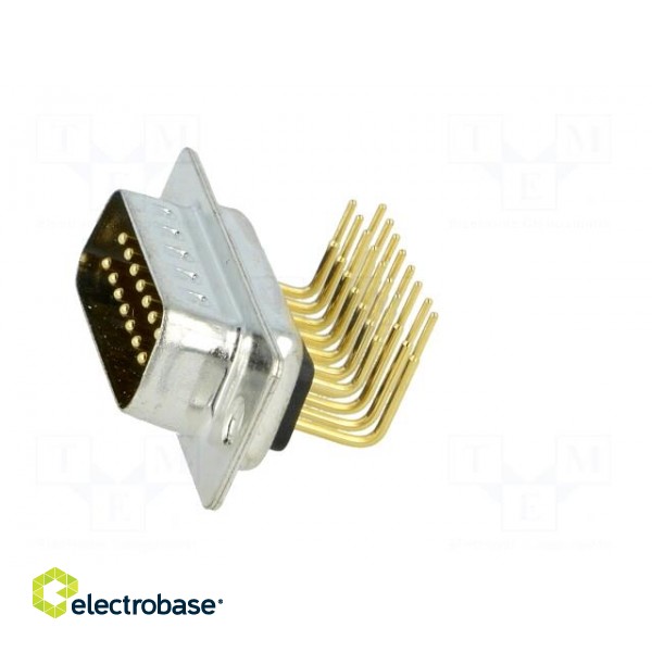 D-Sub | PIN: 15 | socket | male | on PCBs | angled 90° | THT | UNC4-40 | 5A image 3
