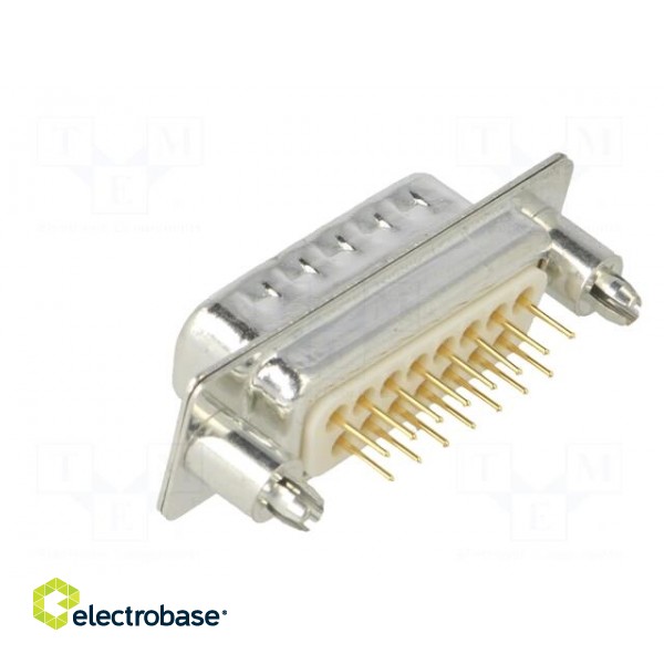 D-Sub | PIN: 15 | socket | male | on PCBs,PCB snap | straight | THT image 4
