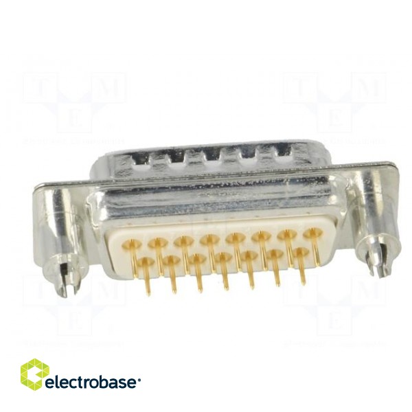 D-Sub | PIN: 15 | socket | male | on PCBs,PCB snap | straight | THT image 5