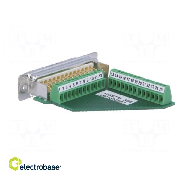 D-Sub | PIN: 25 | plug | female | for cable | screw terminal | 5A | 60V paveikslėlis 4
