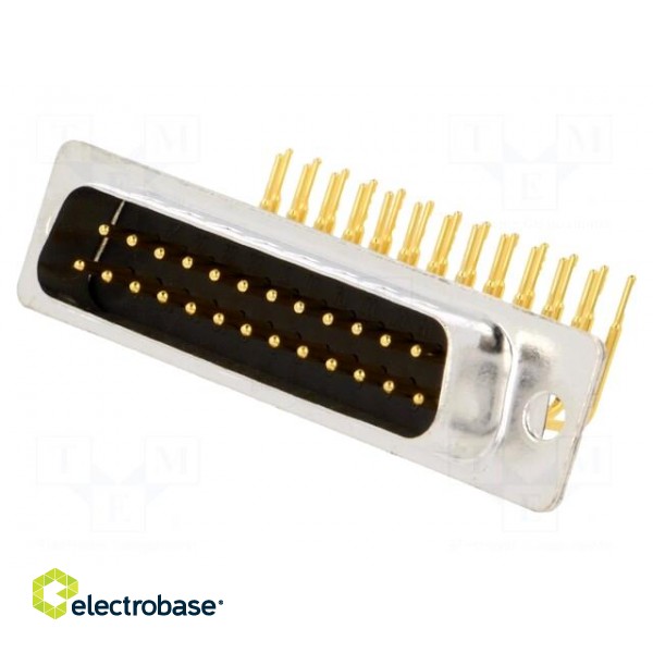D-Sub | PIN: 25 | socket | male | on PCBs | angled 90° | THT | UNC4-40 | 5A image 1