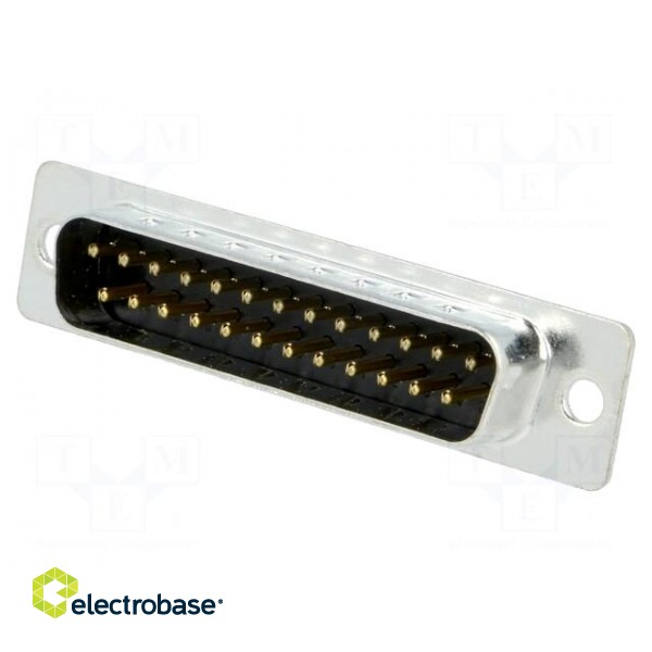 D-Sub | PIN: 25 | socket | male | on PCBs | straight | THT | UNC4-40 | 3A image 1