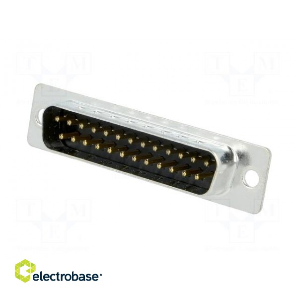 D-Sub | PIN: 25 | socket | male | on PCBs | straight | THT | UNC4-40 | 3A image 2