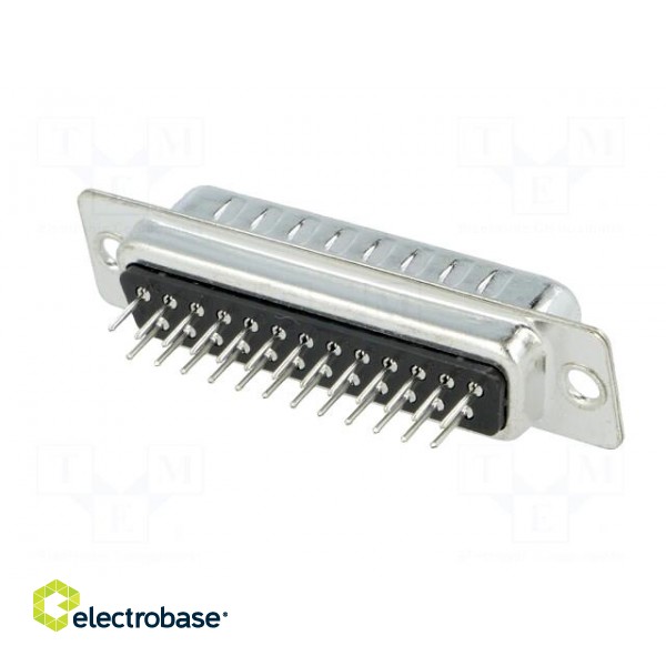 D-Sub | PIN: 25 | socket | male | on PCBs | straight | THT | UNC4-40 | 3A image 6