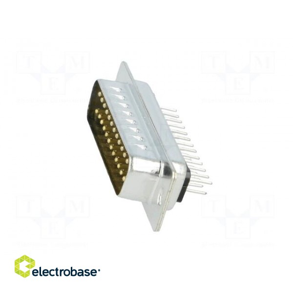 D-Sub | PIN: 25 | socket | male | on PCBs | straight | THT | UNC4-40 | 3A image 3