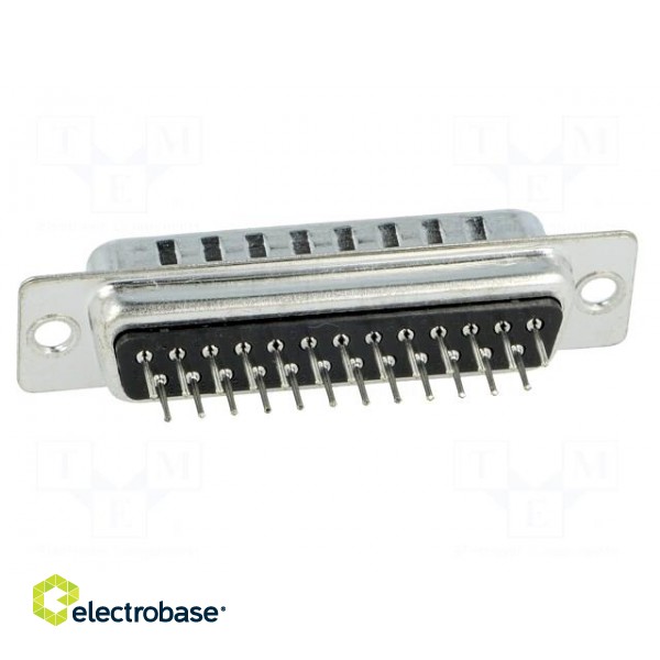D-Sub | PIN: 25 | socket | male | on PCBs | straight | THT | UNC4-40 | 3A image 5