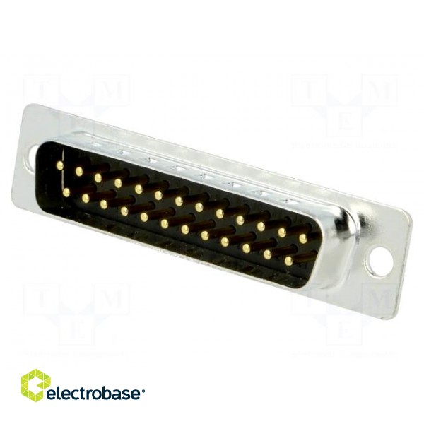 D-Sub | PIN: 25 | socket | male | on PCBs | straight | THT | UNC4-40 | 5A image 1