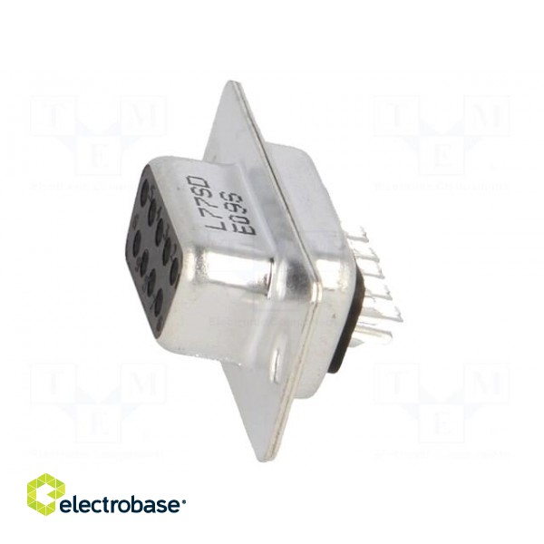 D-Sub | PIN: 9 | plug | female | for cable | soldering | 5A | 250V | 20mΩ paveikslėlis 3